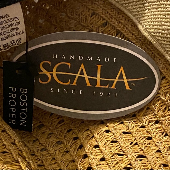 Scala Boston Proper Hat Women’s O/S Tan Paper Beaded Beach Boho Cowgirl NWT - Picture 9 of 9